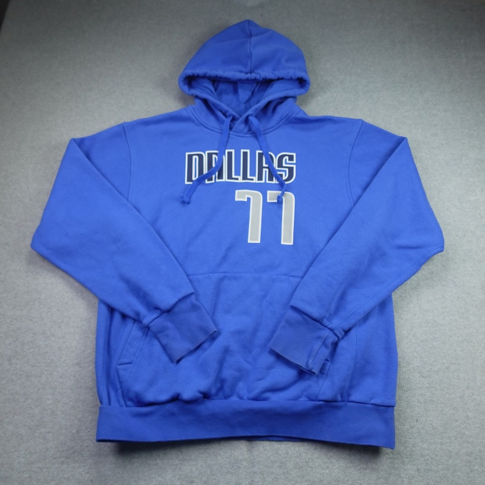 Dallas Mavericks Hoodie Mens Medium Blue Luka Doncic 77 Pullover Nike